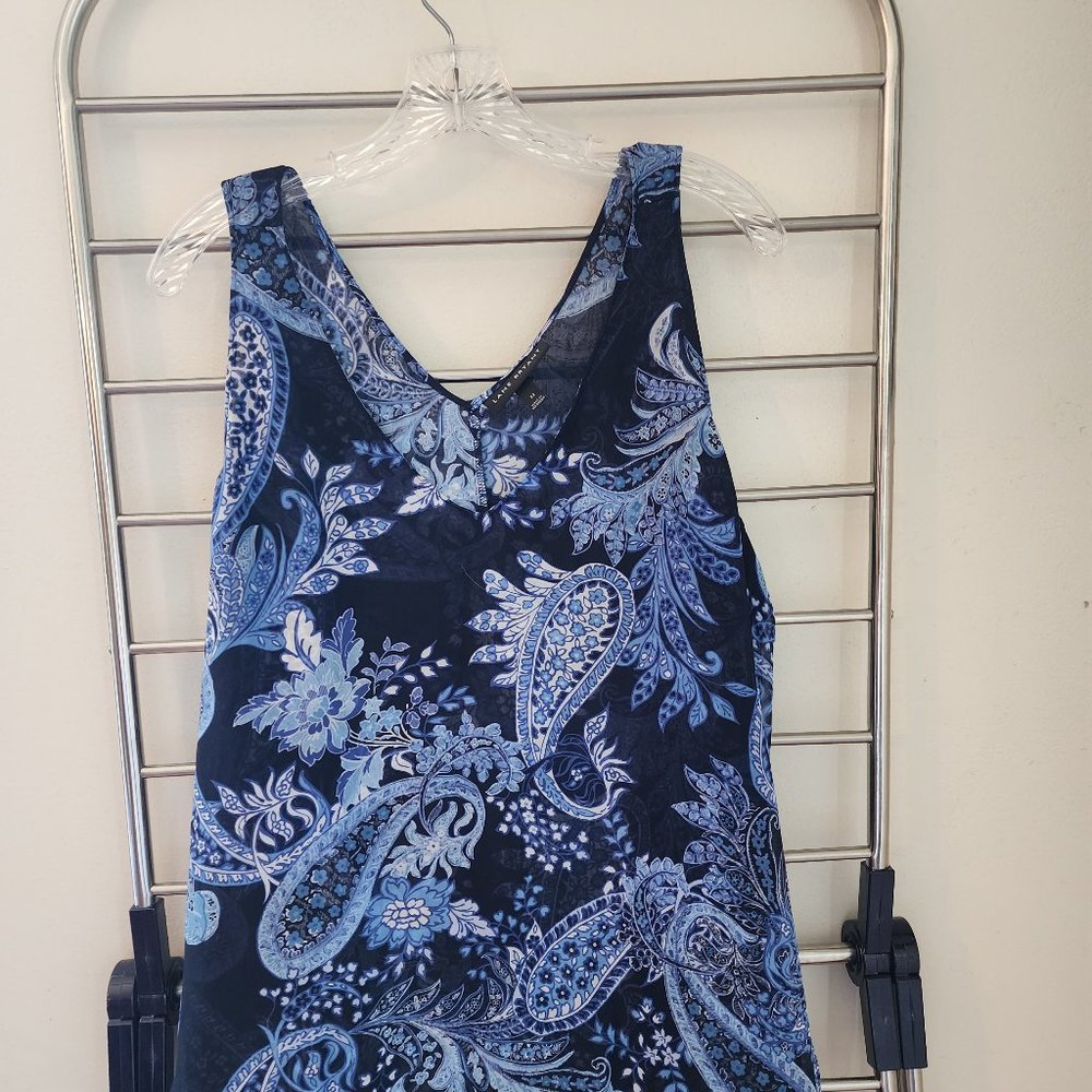 Lane Bryant Blue Paisley Hi-low Sleeveless Blouse - Size 22